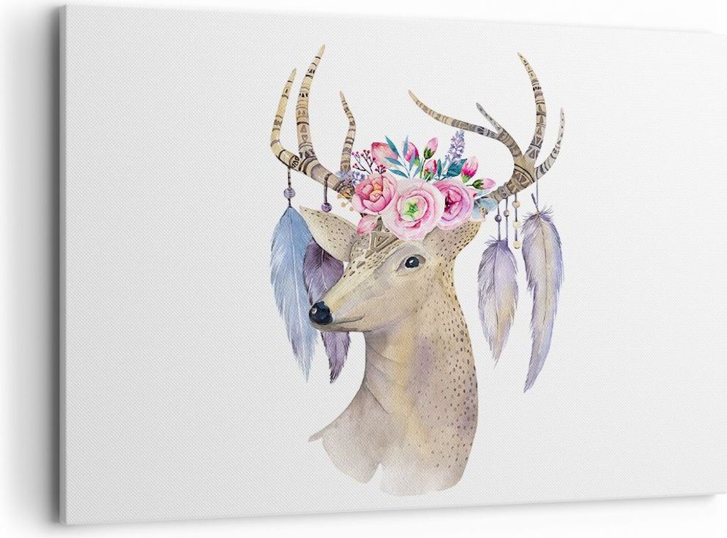 Bild auf Leinwand - Leinwandbild - Lieber Kopf hipster illustration - 100x70cm - Wand Bild - Wanddeko - Leinwanddruck - Bilder - Kunstdruck - Leinw...