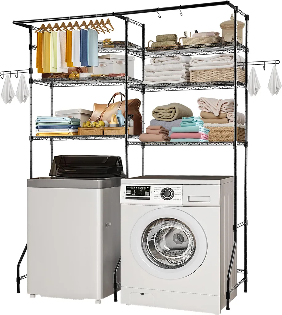Rangement Buanderie pour Lave-linge et Sèche-linge - Double Étage