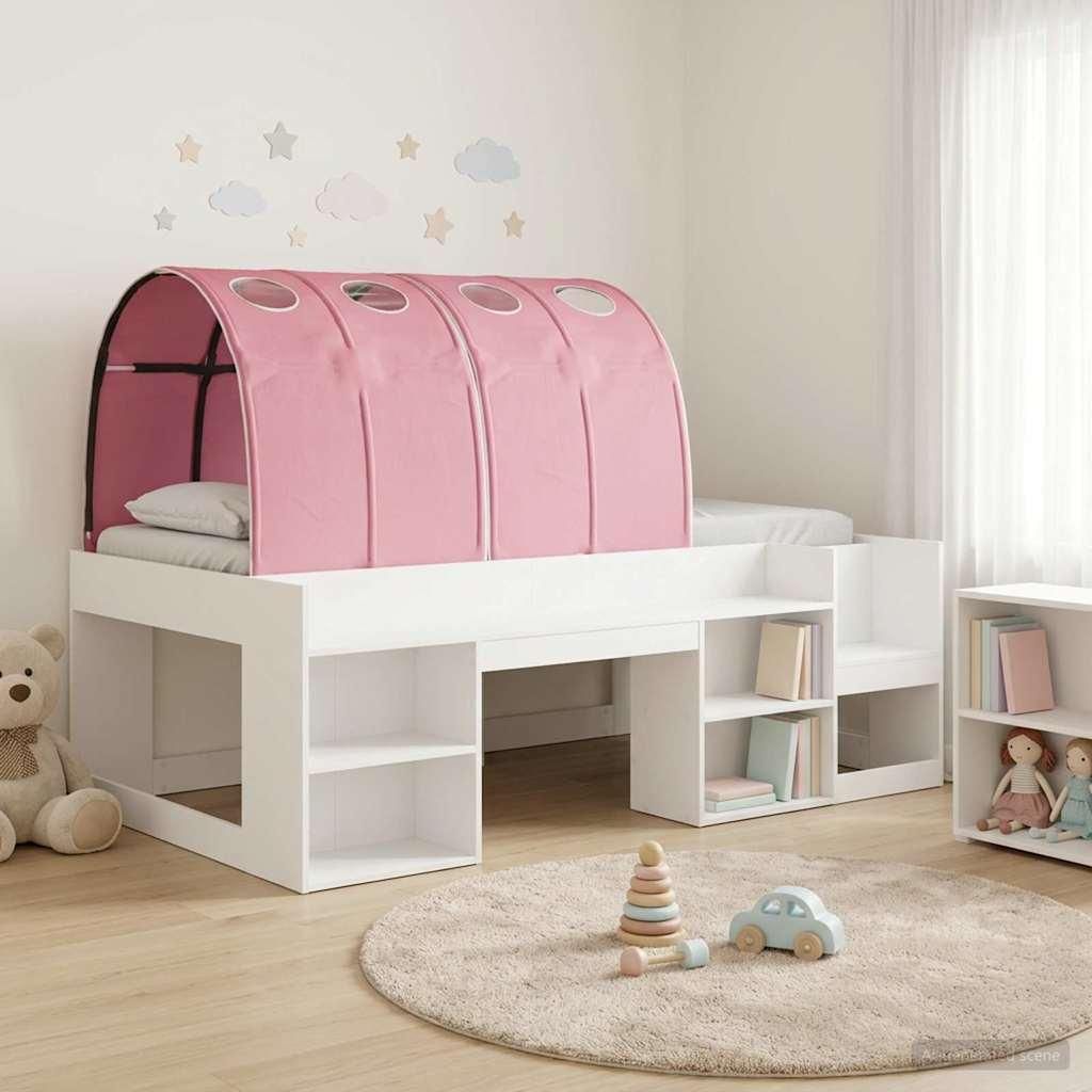 Möbel Bettgestell mit Tunnel 3 pcs Weiß und Rosa Holzwerkstoff - Klassische Betten CC681