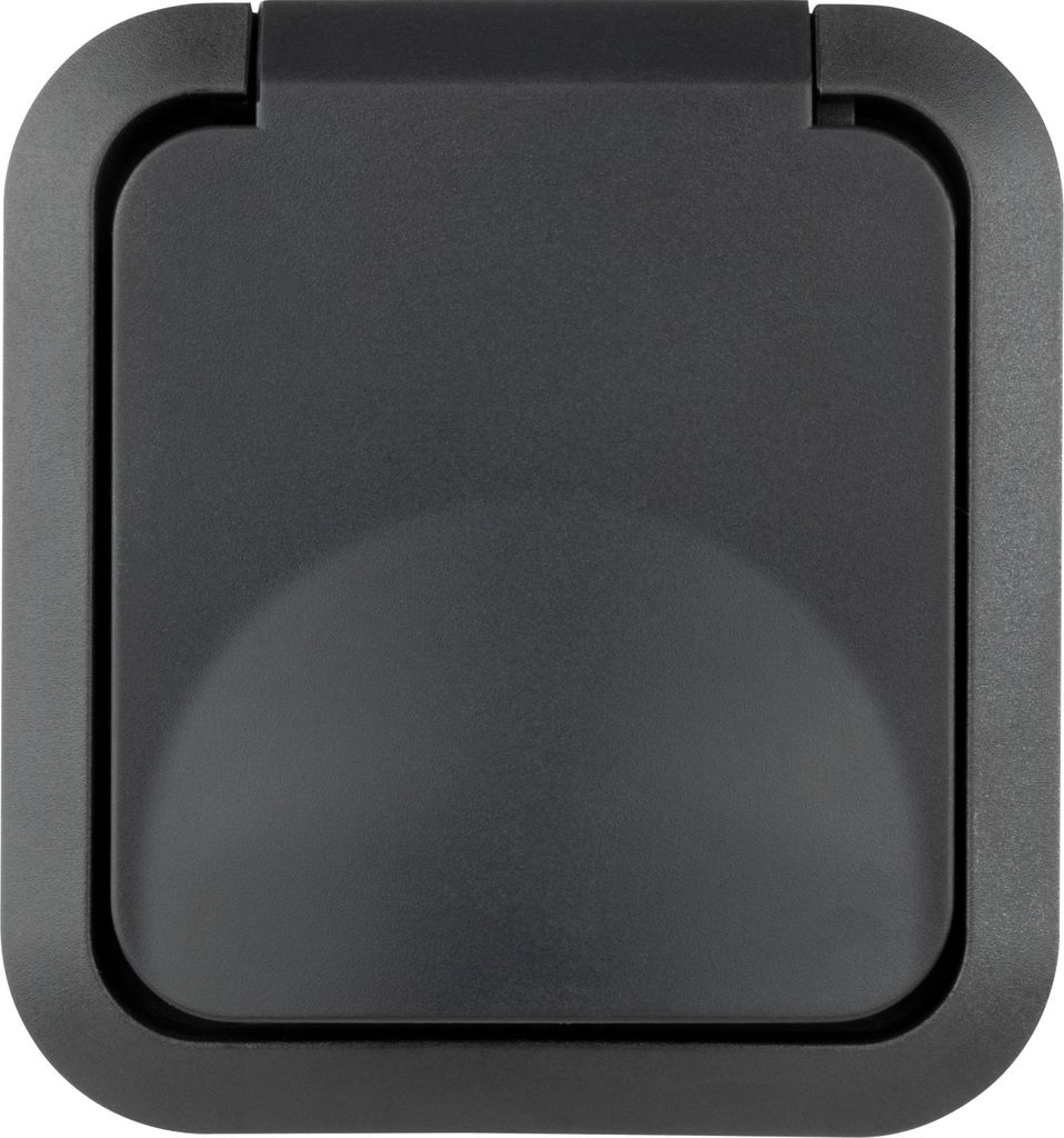 REV - AquaStorm, Steckdose 1-fach, Feuchtraum, IP55 zweipolig, Aufputz, 230V, 16A, anthrazit