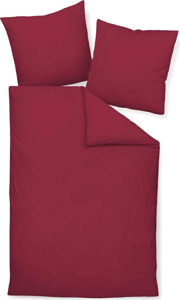 Traumschloss Mako-Satin Bettwäsche uni 155 x 220 cm bordeaux UNI, unifarben