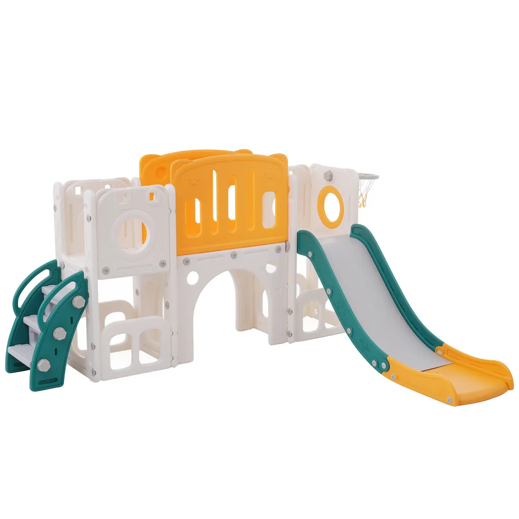 Aire de Jeux Intérieure 6-en-1 LVHOM, Toboggan Enfants Jaune