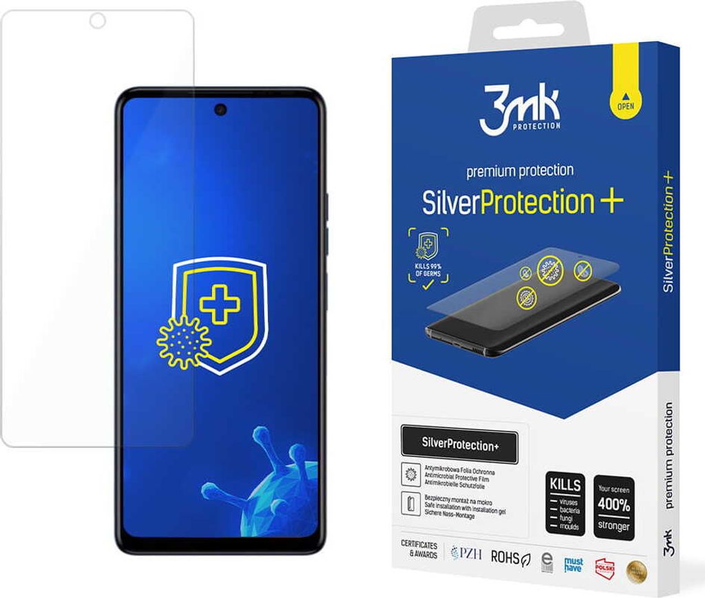 3mk Display Antimikrobielle Schutzfolie SilverProtection+ fr Tecno Spark 10 Pro 0,21mm Self-Heal