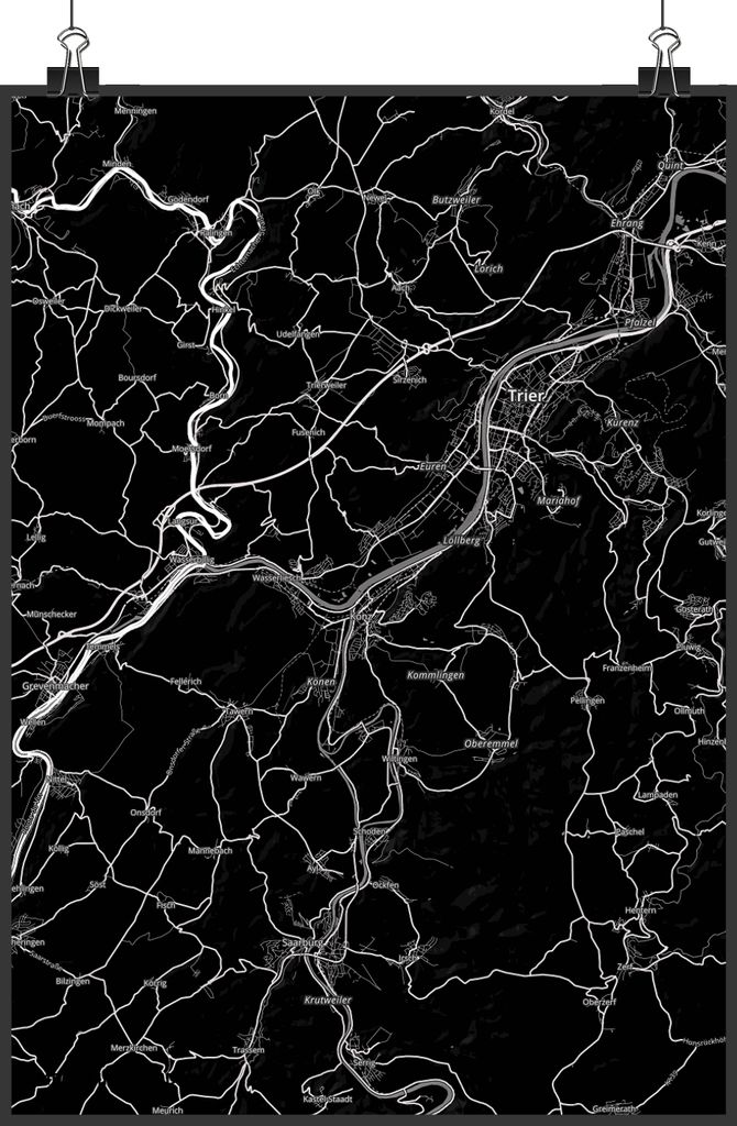 Mr. & Mrs. Panda Bild Konz DIN A4 - Geschenk, Stadt Dorf Karte Landkarte Map Stadtplan, drucke, wanddeko, Kunstdruck, Posterdruck, Wandbild