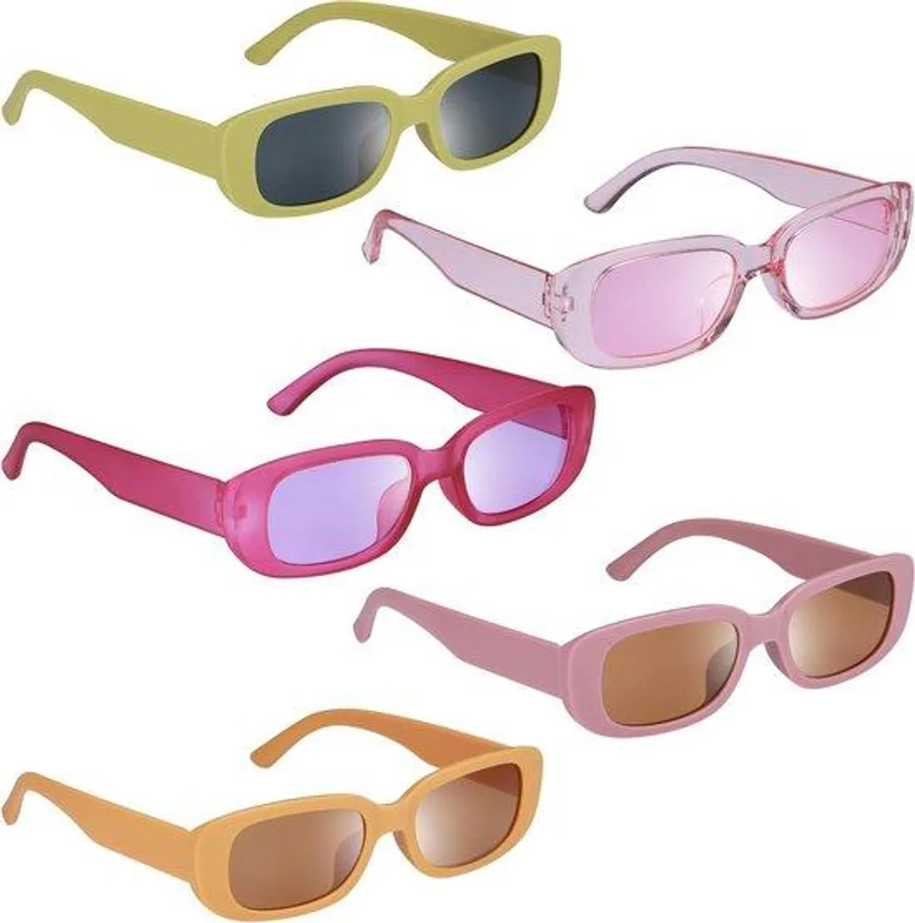 Lunettes de soleil carrées UV400 lot de 5 pour festival et mode rave