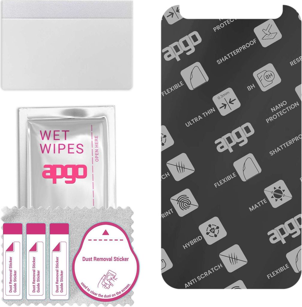 apgo Hybrid Schutzglas, Matt, kompatibel mit Motorola Moto C, Flexible Nano Glass, toller Ersatz für Hartglas, kratzfester Displayschutzglas, Disp...