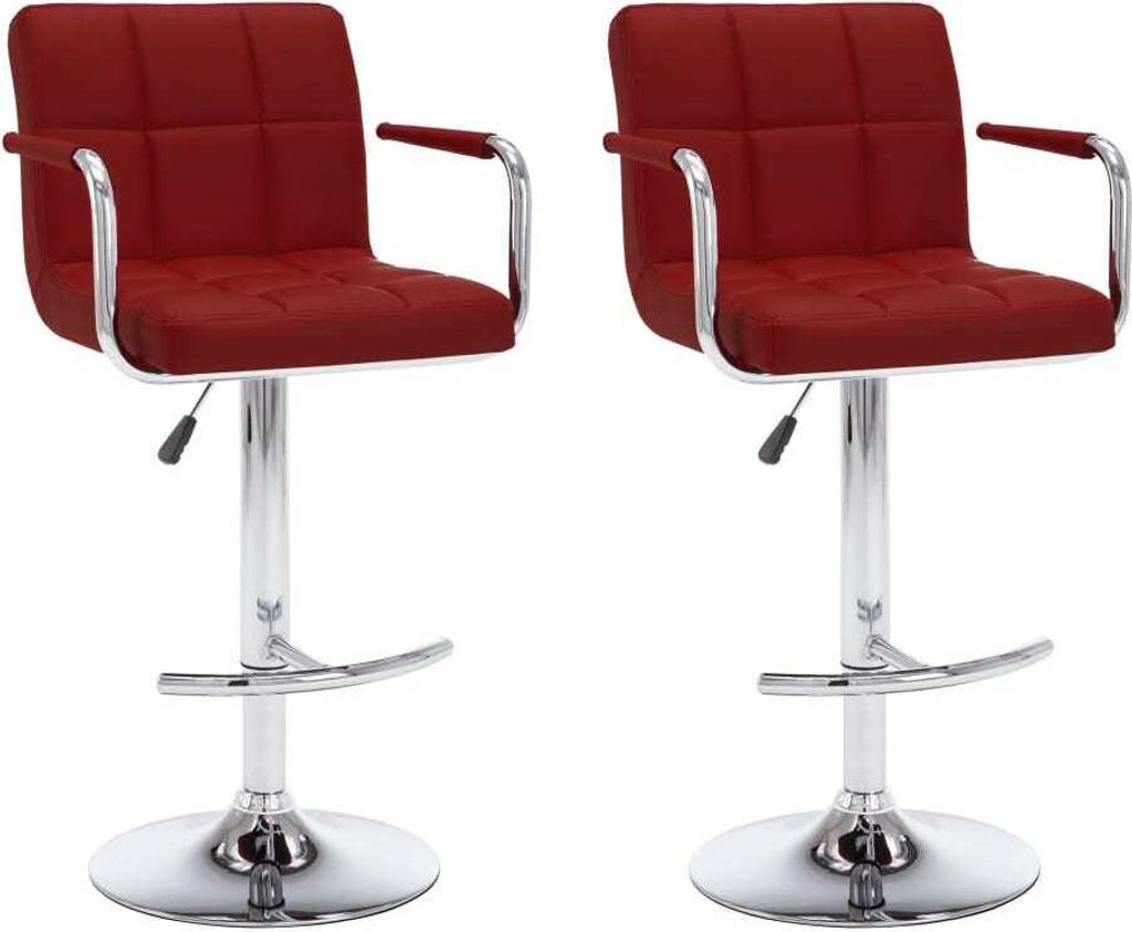 Barhocker 2 Stk. Weinrot Kunstleder Produktbild 