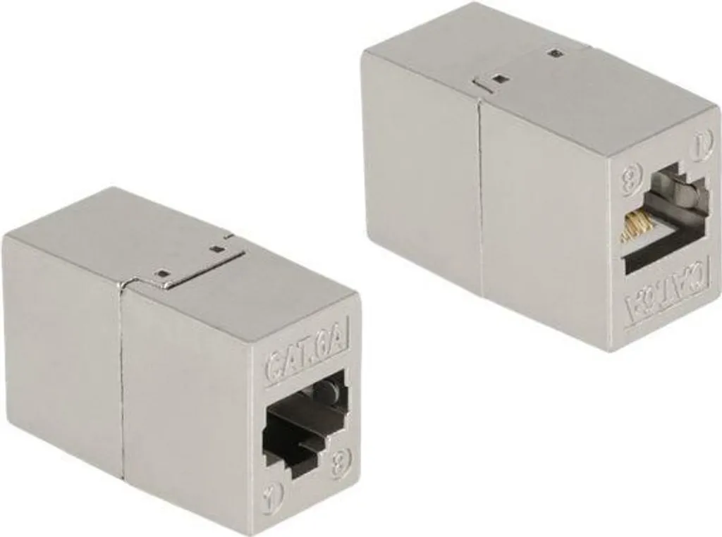 Adattatore DELOCK RJ45 Cat.6A Metallo | Accoppiatore Lan Schermato STP