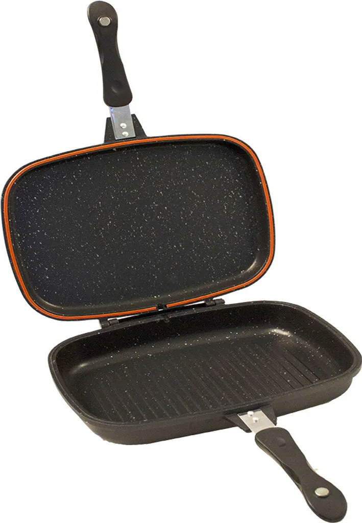 Berni Group-Sanity Stone padella doppia per griglia, 30x24x7,5 cm, alluminio, antracite