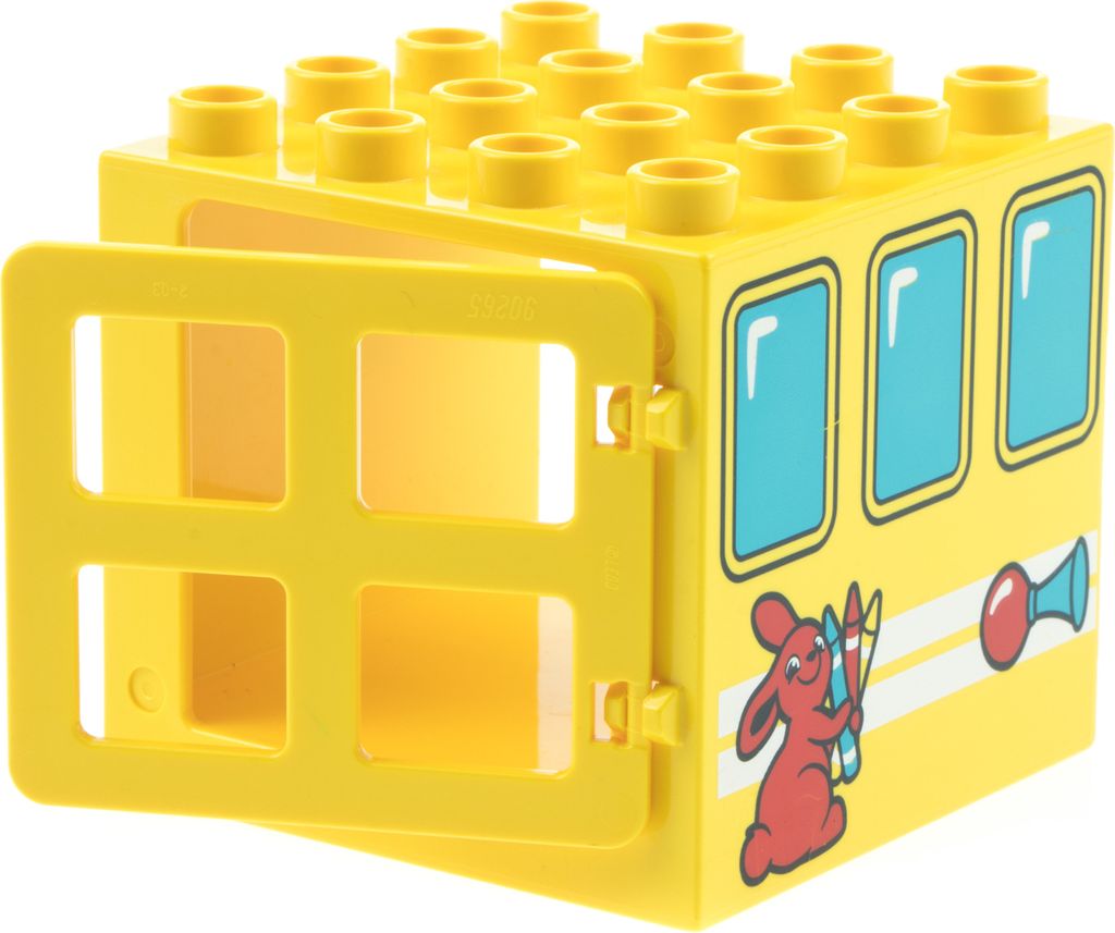 1x Lego Duplo Fenster 4x4x3 gelb Würfel Tür 1x4x3 Hase gelb Produktbild 