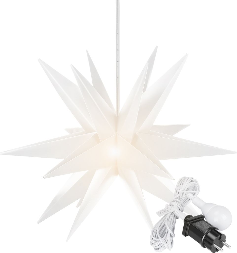 OVILUM Leuchtstern 3D XXL mit LED Beleuchtung | weiß | |Ø 100cm | Stern mit 18 Spitzen | wetterfest | Garten Deko, Wohnzimmer, Weihnachtsdeko | W...