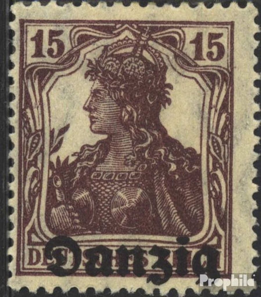 Briefmarken Danzig 1920 Mi 3 postfrisch Germania-Aufdruck