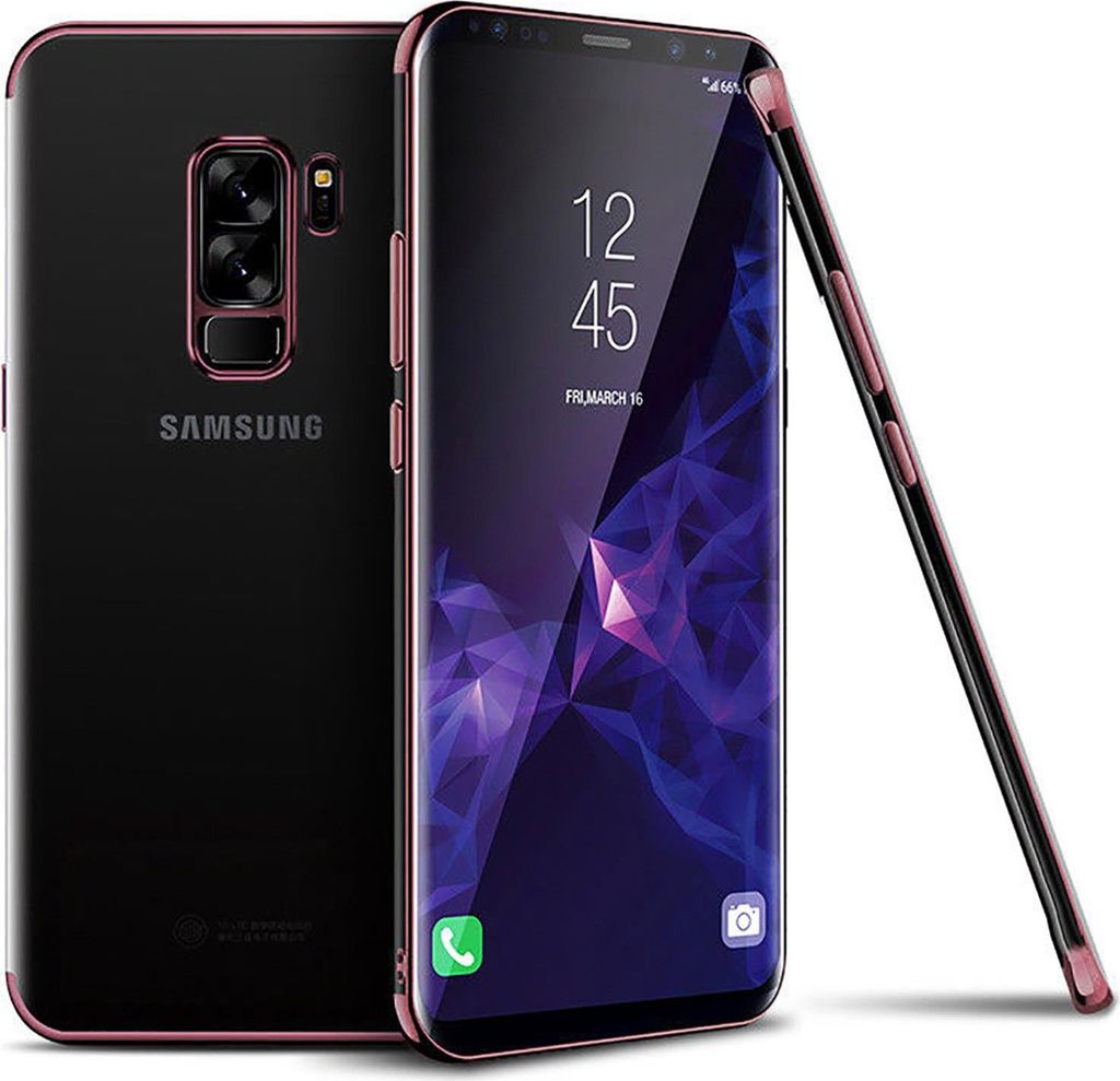 TPU Hülle für Samsung Galaxy J3 2017 Case Silikon Cover Transparent mit Farbrand Handyhülle