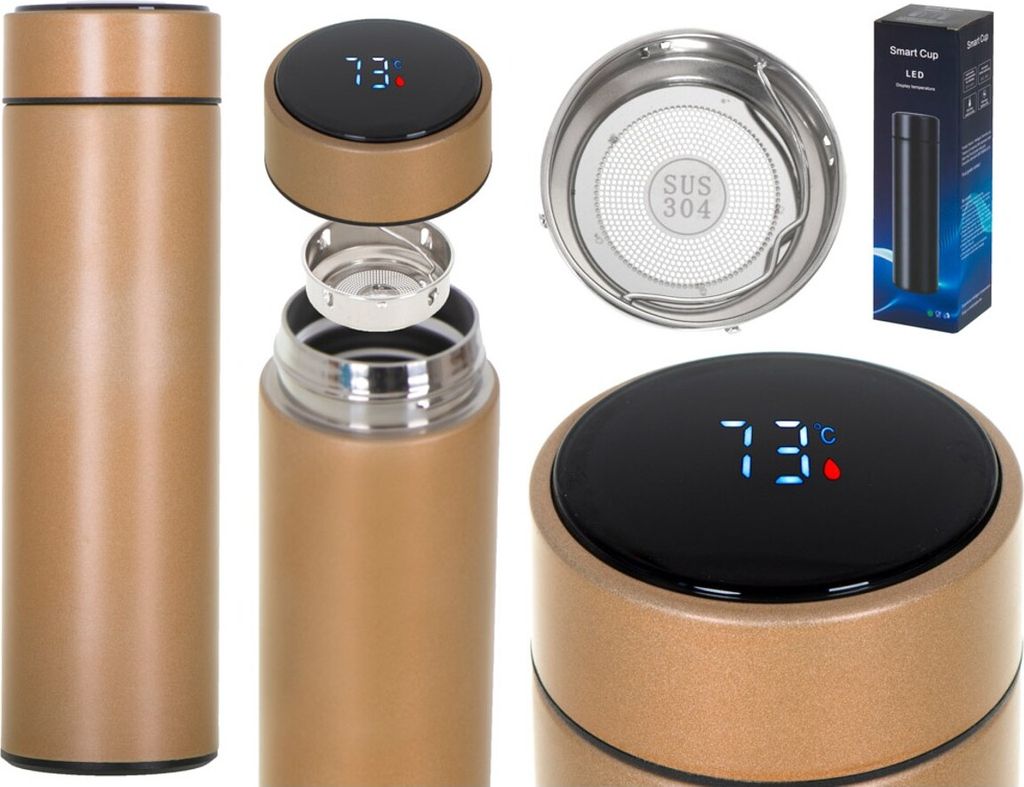 Hrnček Termoska Bidon Thermos Smart Led 500Ml Gold Obrázok produktu 