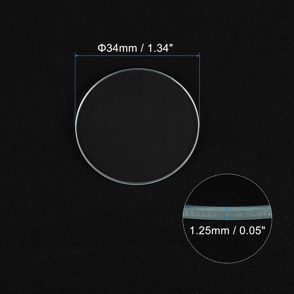 12 Stš¹ck Uhrenglas 34mm x 1,25mm (? *Dicke) Runde Flache Uhr Kristalllinse Glas, Uhrengl?ser Ersatz Brille Uhren Gesicht Kristalle Linse Werkzeu...