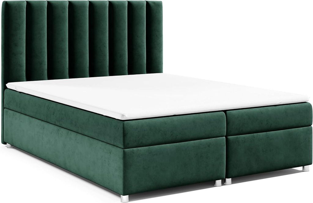 Best For Home Trinity K-10 Boxspringbett| Bett mit Bettkasten Bonellfederkern inkl. Topper | Polsterbett 140x200 mit Lieferung bis zur Bordsteinkante