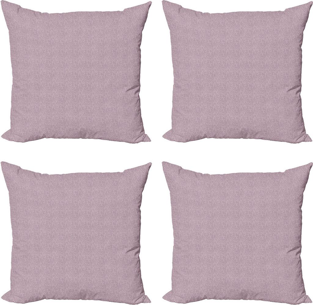 ABAKUHAUS Valentinstag Kissenbezug Set (4 Stück), Kleine Herzen Liebe, Moderner Doppelseitiger Digitaldruck, 50 cm x 50 cm, Grau Rosa Rose