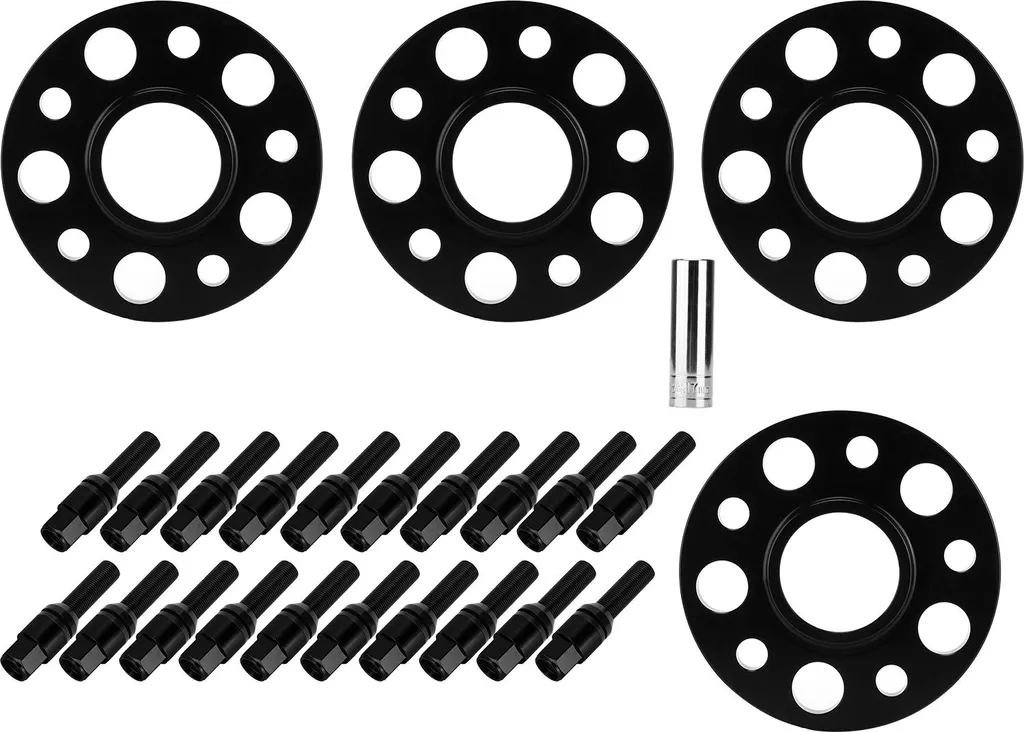 Entretoises de Jantes 15mm en Aluminium Noir pour BMW F45 2014 à 2020