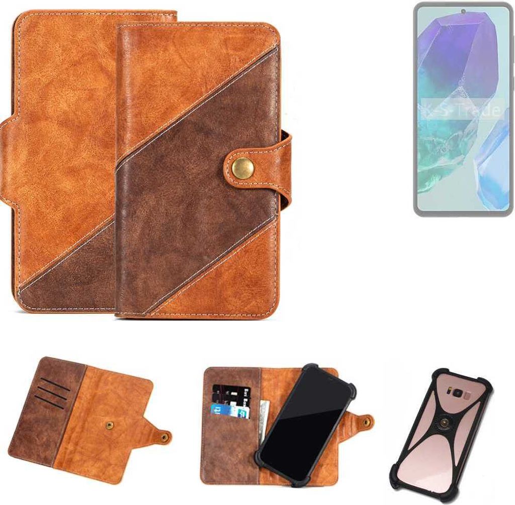 K-S-Trade Handyhülle Schutzhülle Bookstyle Case Wallet-Case kompatibel mit Samsung Galaxy M55s 5G Cover Klapphülle Kantenschutz Smartphone