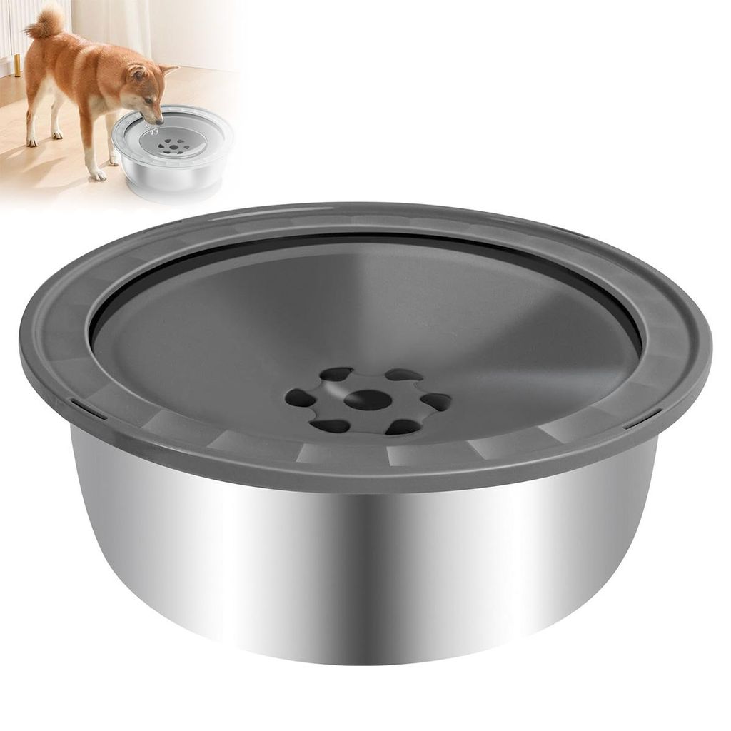 Wassernapf für Hunde und Katzen, 3,6L Wassernapf für Hunde, Kein Verschütten Edelstahl Wassernapf für Hunde, Große Kapazität Hundenäpfe, 257...