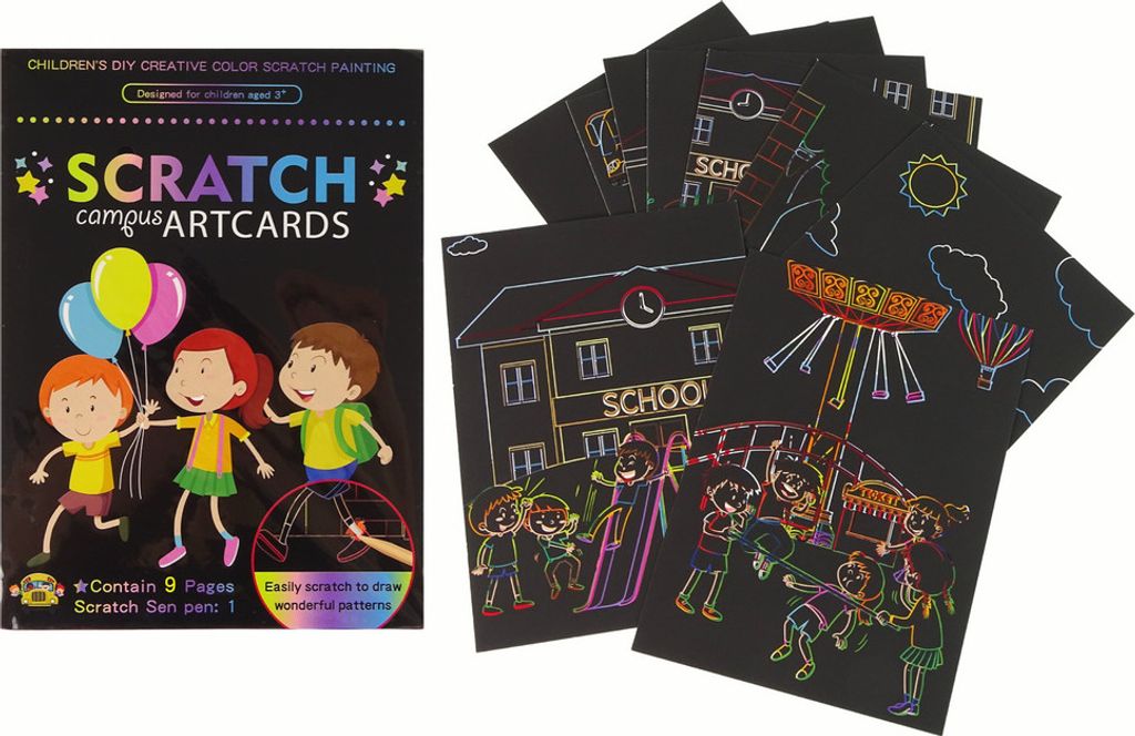 Scratch-off-Malbuch Schule