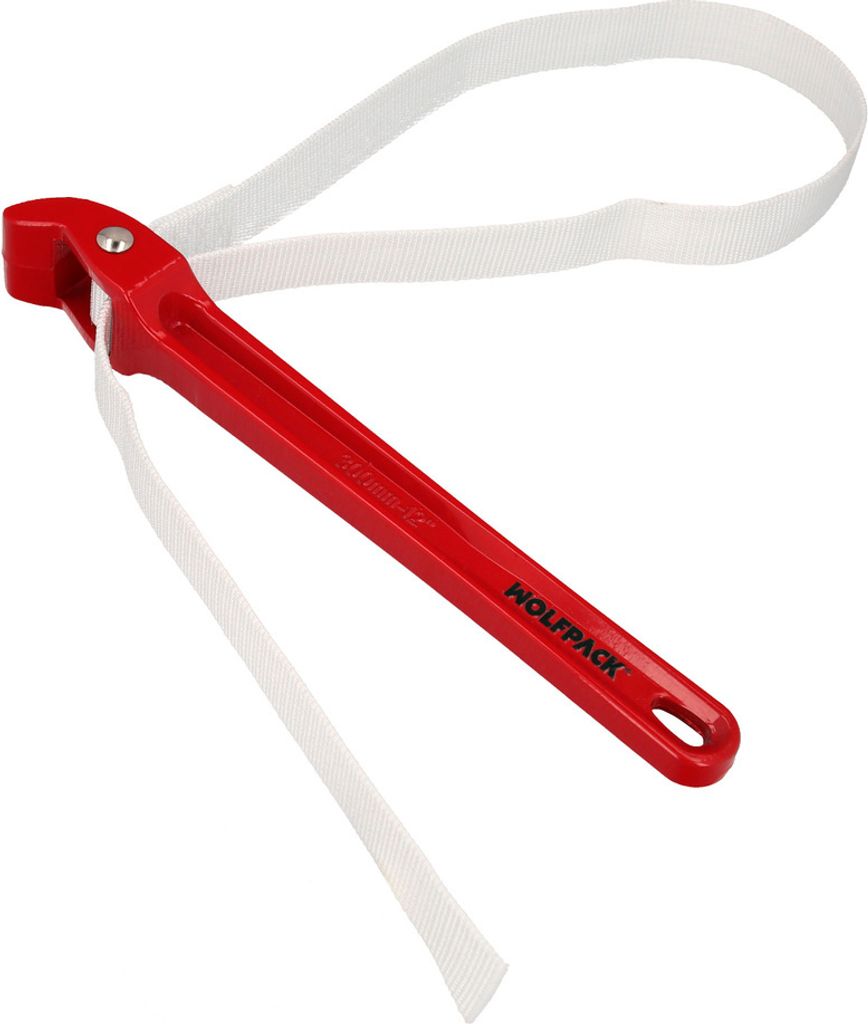 Aluminium-Nylonbandschlüssel 30 cm. 98 cm langes Band. Ölfilterschlüssel, Rohrschlüssel, Lockerungsschlüssel, Riemenschlüssel.