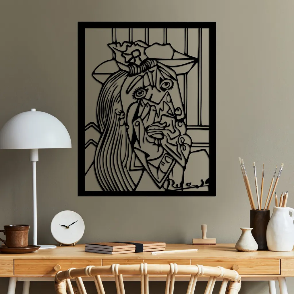 Décoration Murale Métal Design Picasso 2 Tableau Noir Industriel Wallity