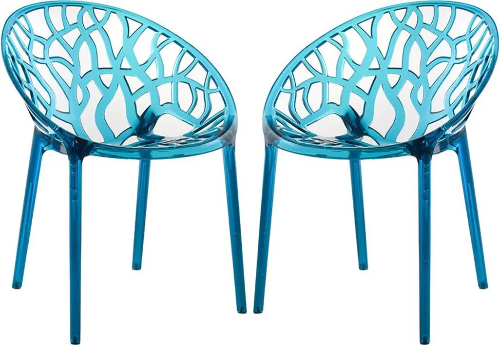 Chaises robustes en polycarbonate bleu clair lot de 2 design Elettra