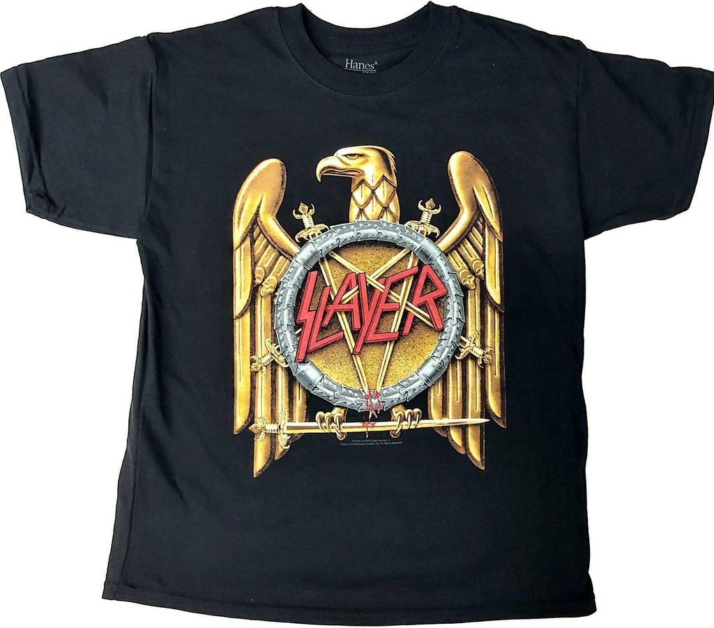 Slayer - T-Shirt für Kinder RO1510 (116) (Schwarz/Gold)