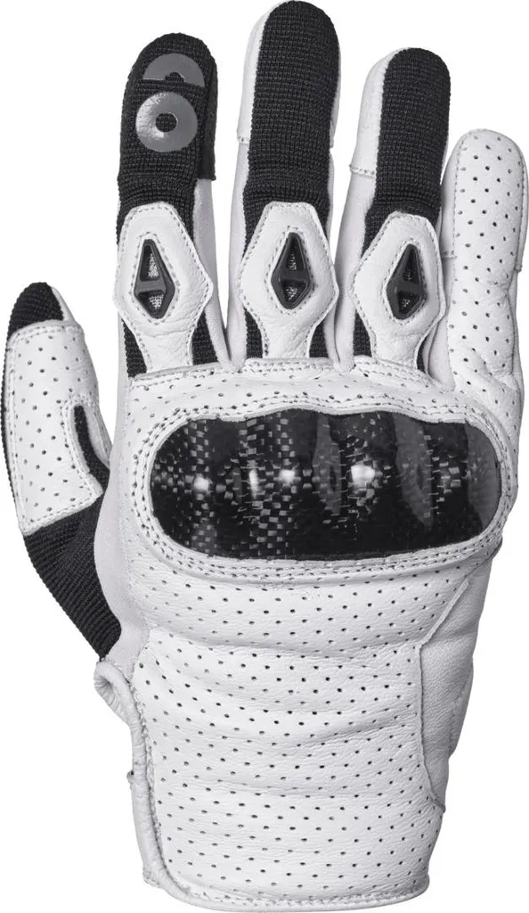 Gants moto GMS Solis blanc-noir taille L homologués CE pour motard
