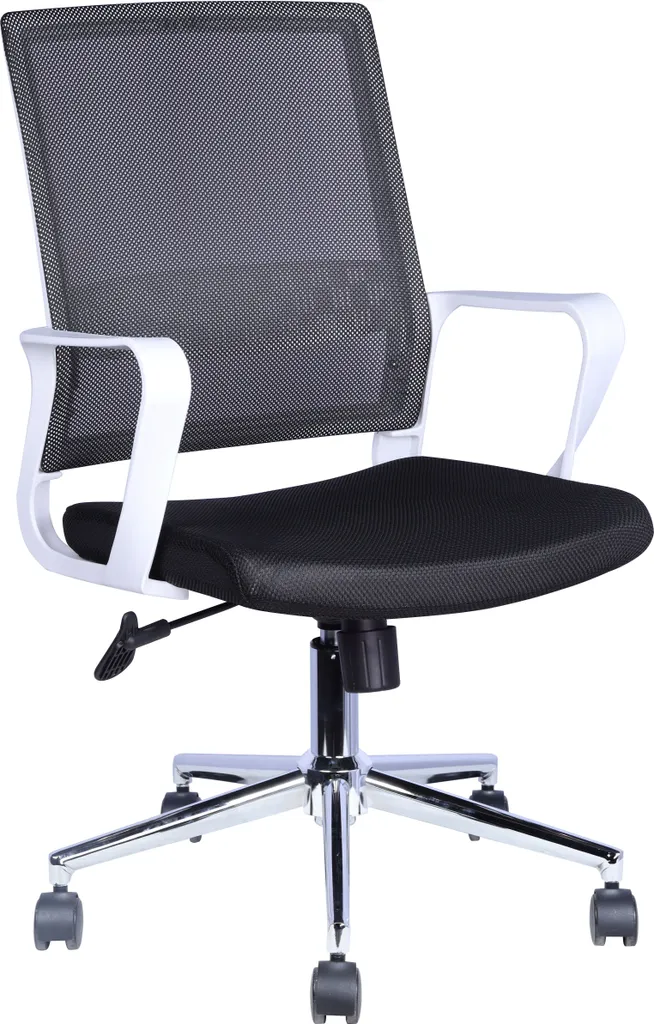 Fauteuil de Bureau Réglable et Pivotant en Tissu Noir BRASIDAS 54cm