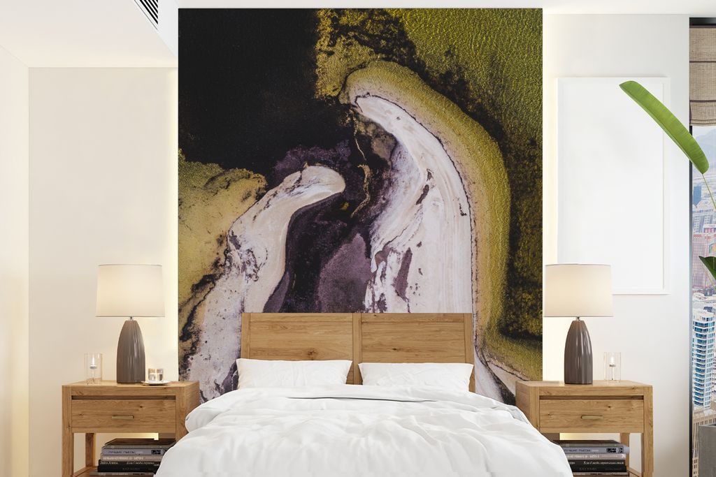 MuchoWow Fototapete für Wohnzimmer oder Schlafzimmer Wandtapete Vinyl Motivtapete Blick aus der Vogelperspektive auf einen ungewöhnlich geformt...