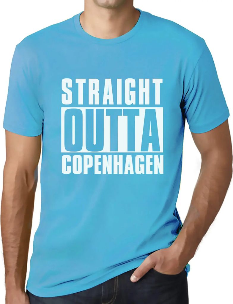 Herren Grafik T-Shirt Direkt aus Kopenhagen – Straight Outta Copenhagen – Öko-Verantwortlich Vintage Jahrgang Kurzarm Lustige Druck Geburtstag