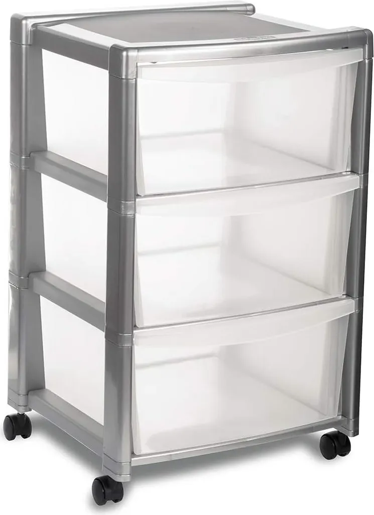 Caisson de bureau Libera Argent à 3 tiroirs pour dossiers et outils