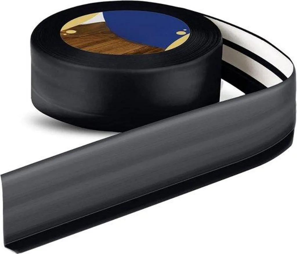 Plinthe noire autocollante 50x15mm en PVC pour rénovation de maison