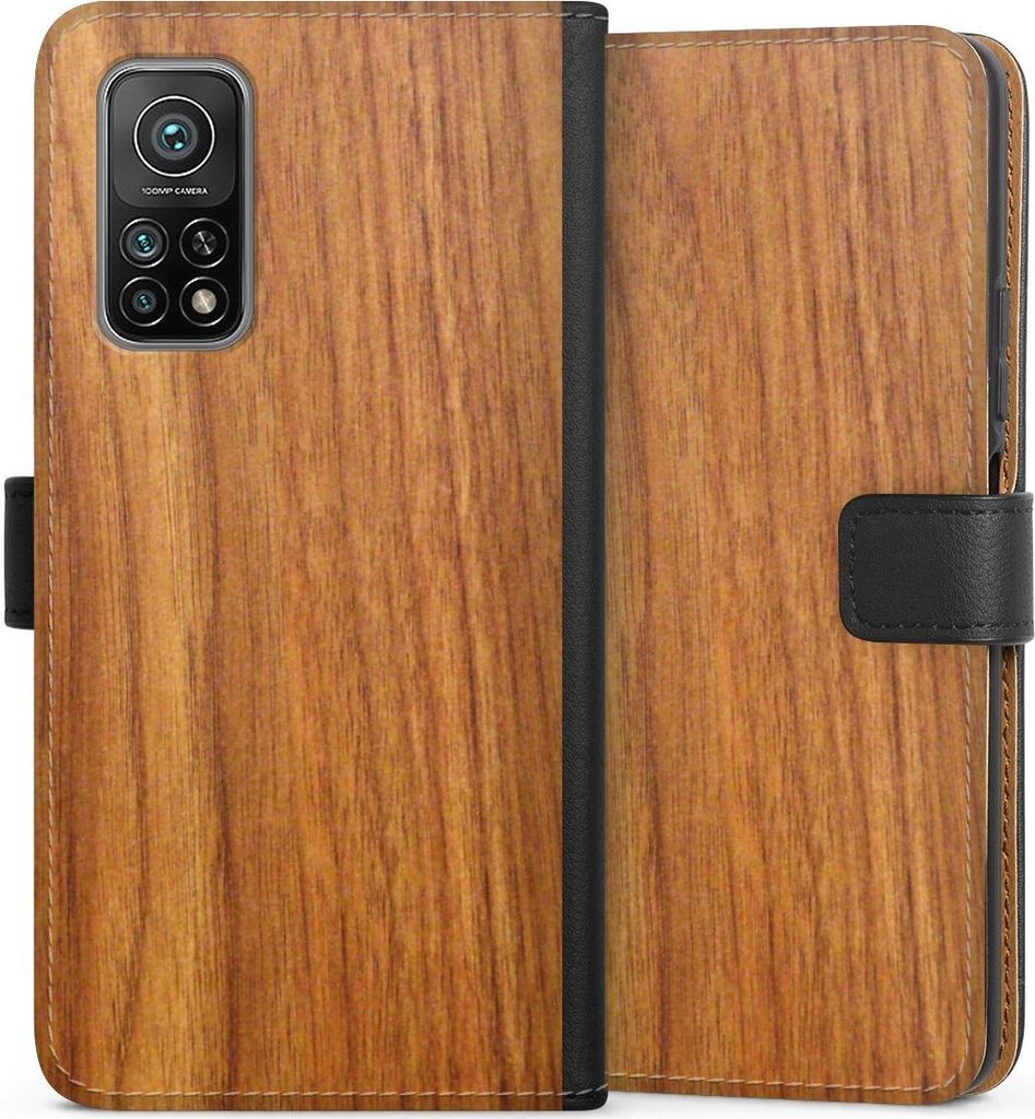 DeinDesign Klapphülle für Xiaomi Mi 10T Pro 5G Handytasche Lederhülle Tasche Holz Holzoptik Lärche