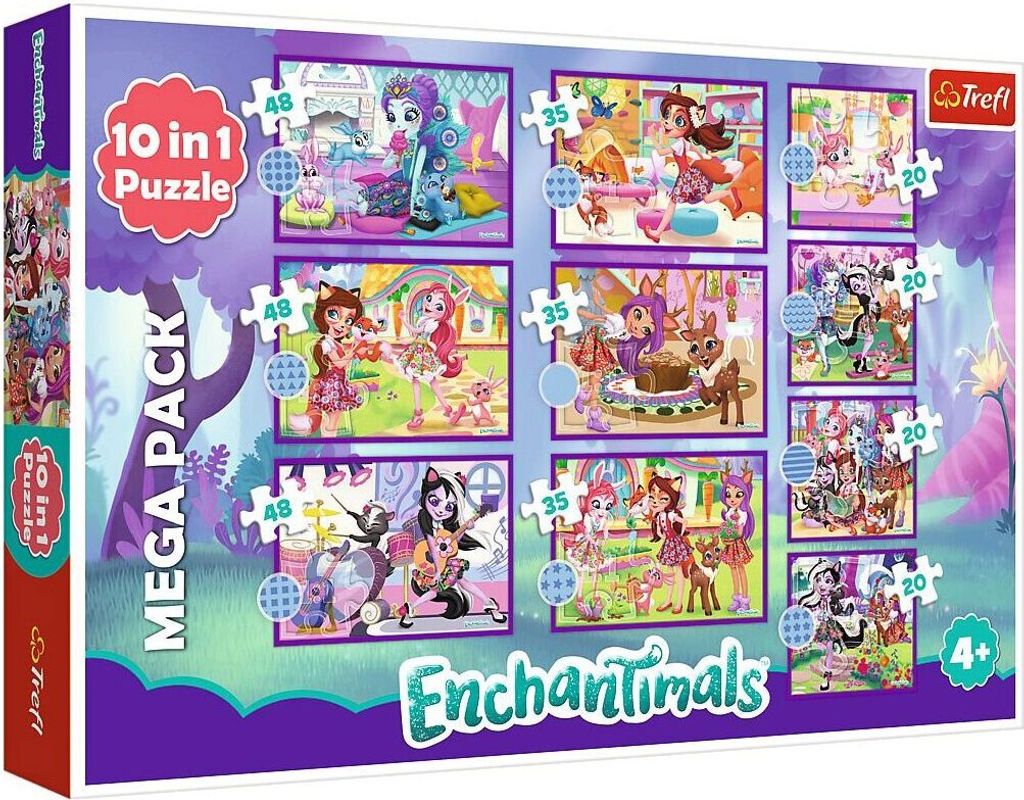 Puzzle-Abenteuer 10in1 Enchantimals Mattel TREFL 90354
