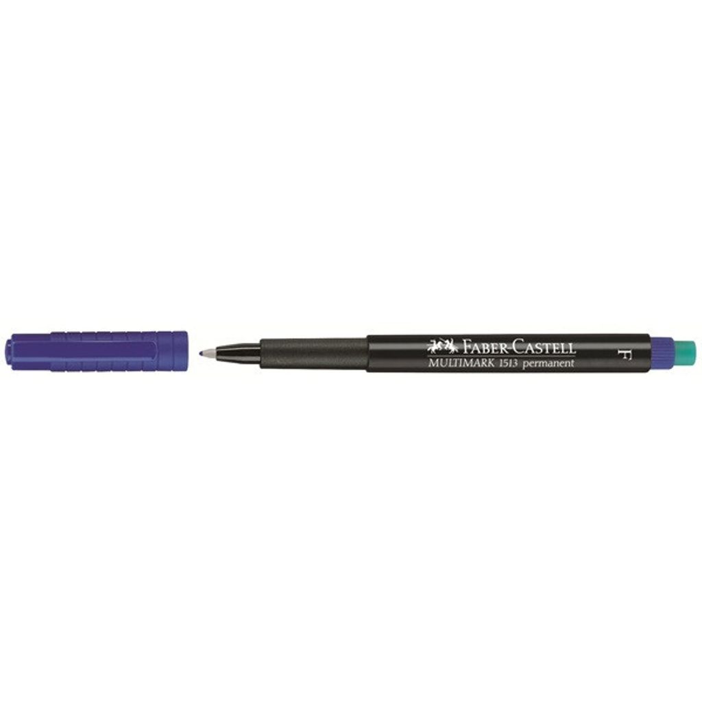 Faber-Castell Multimark 1513 F Blau Permanent-Etikettierer (10 Stück)