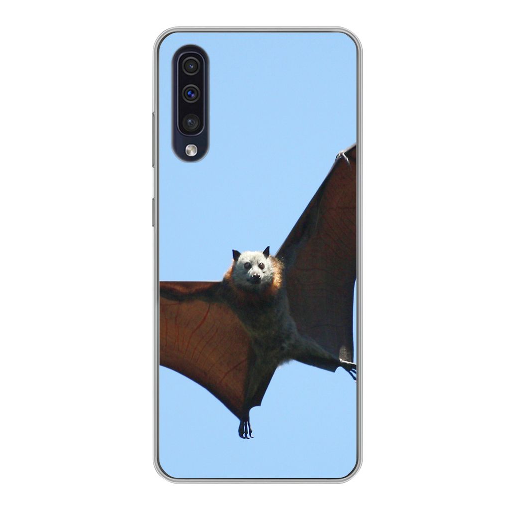 MuchoWow Handyhülle Schutzhülle Hülle für Samsung Galaxy A30s Fledermaus - Luft - Flügel Silikon Softcase Handy Hülle - Karteninhaber