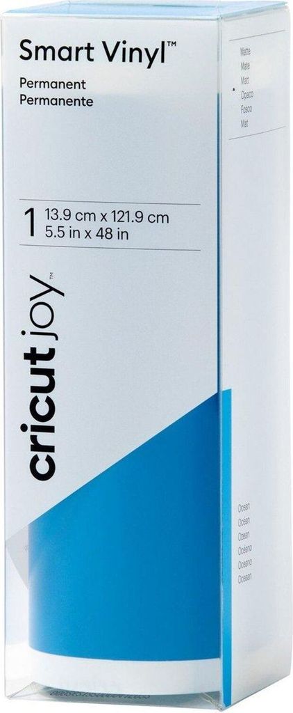 Cricut Joy Smart Vinyl Permanent, Hitzebeständige Vinylrolle, Blau, Einfarbig, Matte, Cricut Joy, 139 mm
