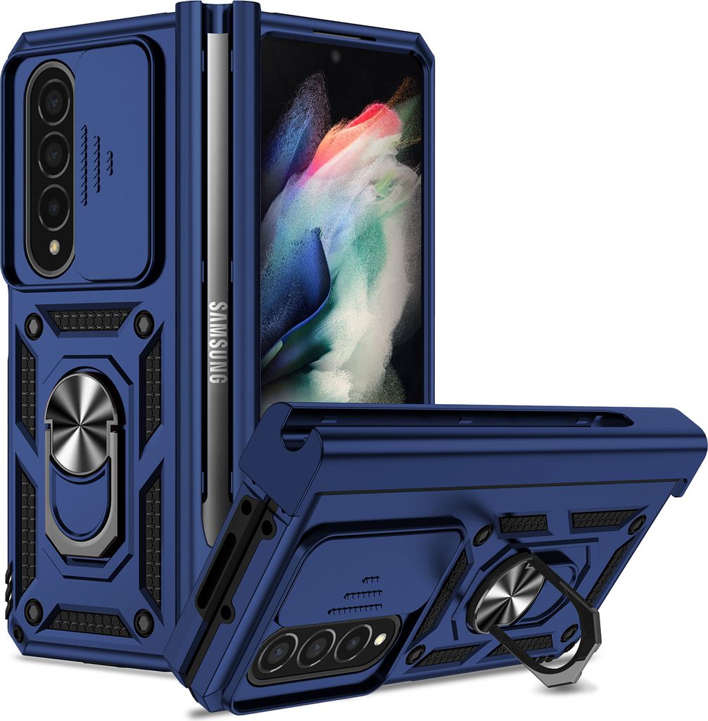 Galaxy Z Fold4 Hülle mit Schiebe Kamera Schutz und Produktbild 