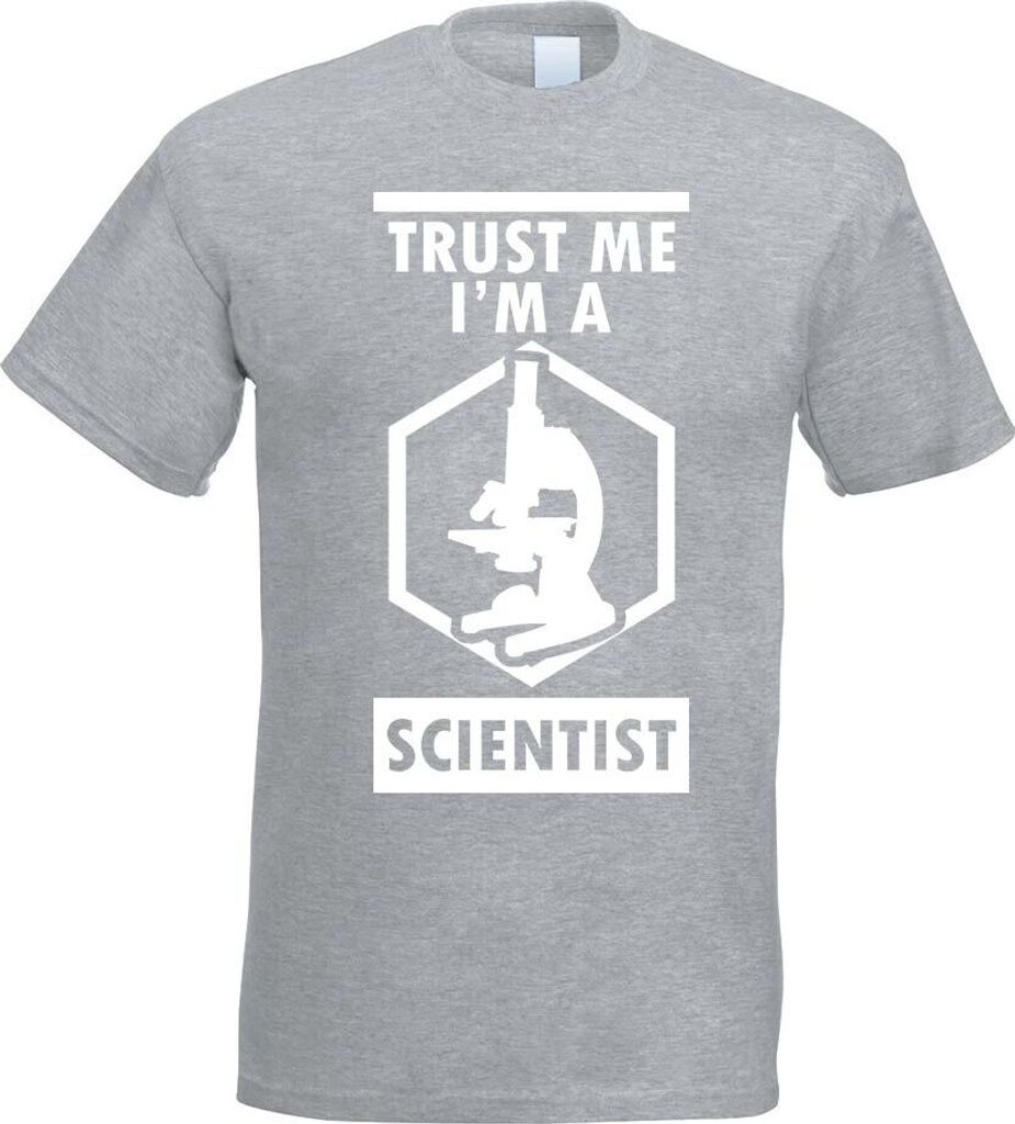 Kiwistar - T-Shirt - Graumeliert - Trust me, im a Scientist Motiv Bedruckt Funshirt Design Print - mit Motiv Bedruckt - Funshirt Design - Sport - F...