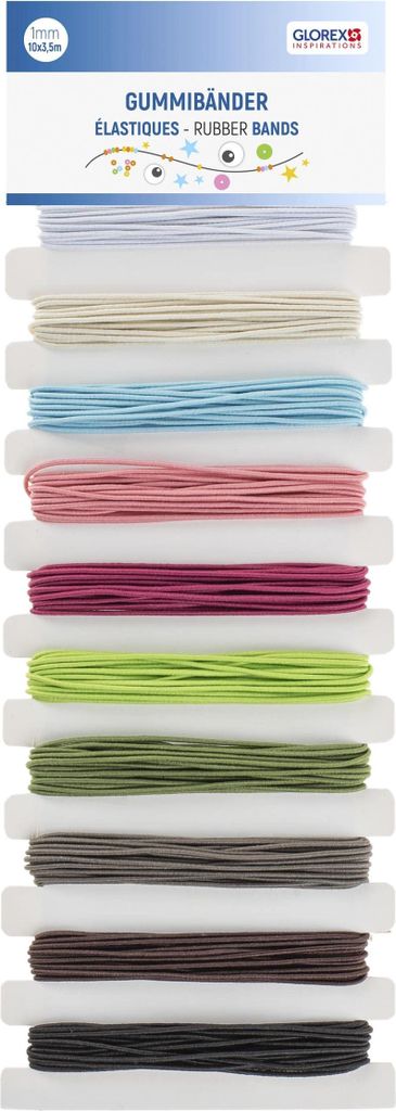 Gummibänder-Set 10 Farben 10x3,5m