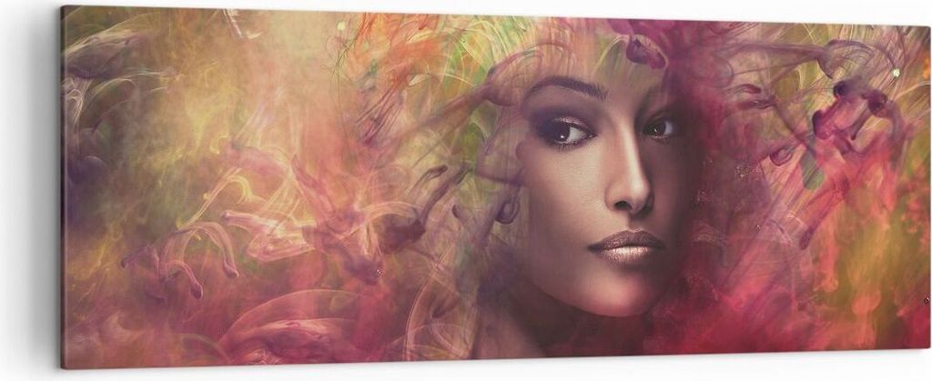Bild auf Leinwand - Leinwandbild - frau gesicht - 140x50cm - Wand Bild - Wanddeko - Wandbilder - Leinwanddruck - Bilder - Kunstdruck - Wanddekorati...