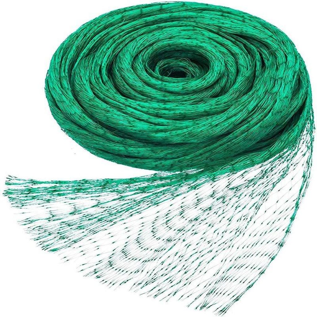Vogelschutznetz, 4 x 10 m, Schutznetz für Hochbeete, Garten, grün, gegen Tauben, Vögel, Pflanzen, Laub, engmaschig, stabil für Obstbäume, Erdb...