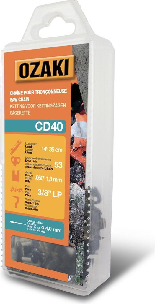 Ozaki Kettensägekette Unter Gehäuse Halbrund: 3/8''lp 050 (1,3mm) 53 Treiber (E53)