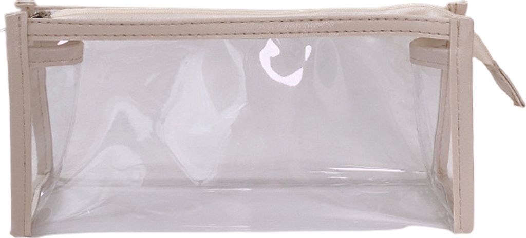Bleistiftkoffer transparent leichter tragbarer tragbarer Zipper -Stift -Beutel -Kosmetikbeutel für die Schule-Weiß