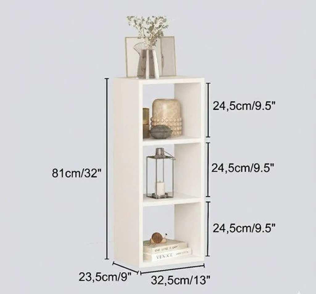 Étagère bois blanc compacte LUNOR Canaria 3 tablettes pour petits espaces - 2