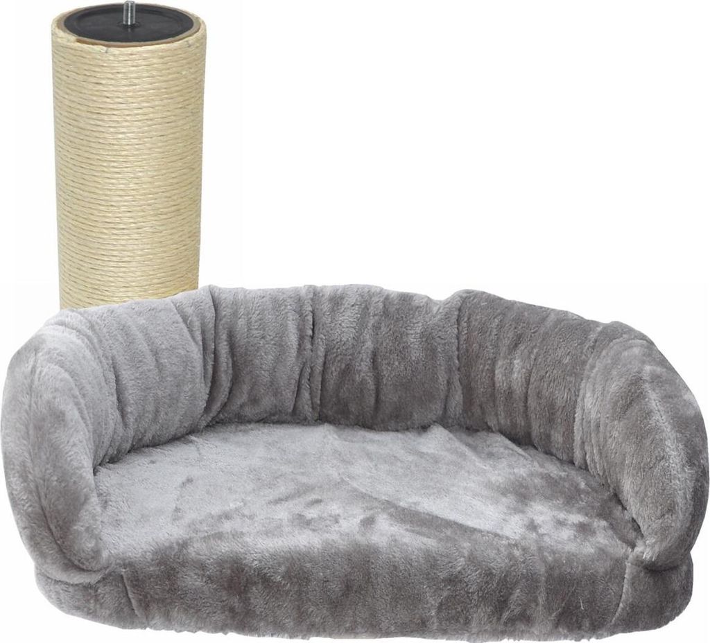 Poteau griffoir et plateau de repos gris Image du produit 