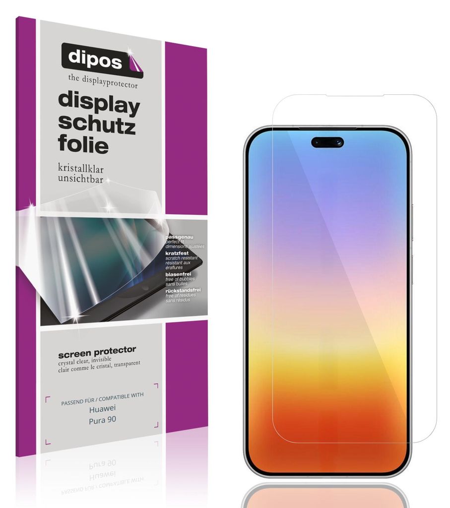 4x Schutzfolie für Huawei Pura 90 klar Displayschutzfolie Folie Display Schutz dipos